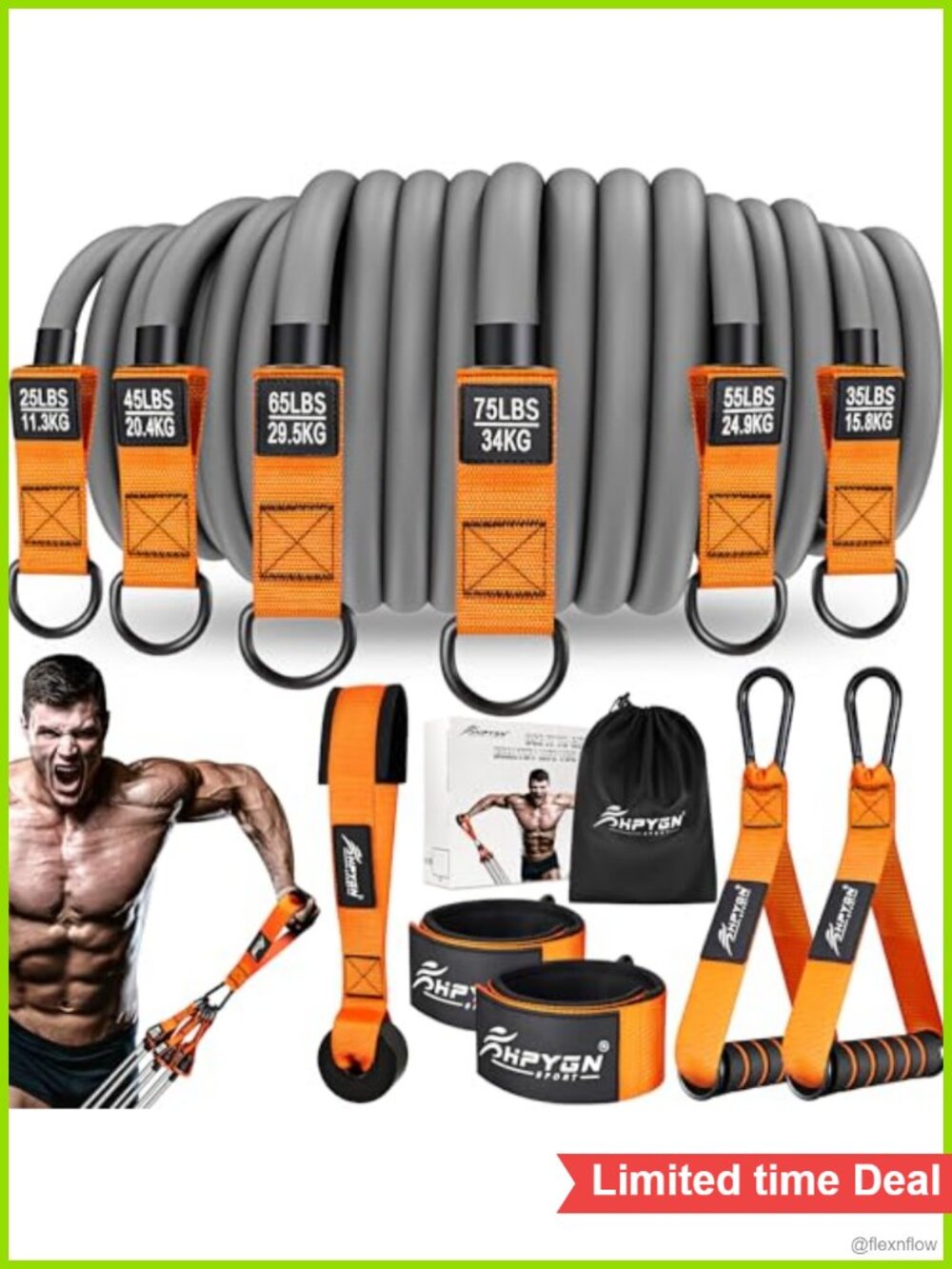 Heavy Duty Resistance Bands 300LBS Workout Set with Handles for Men Strength